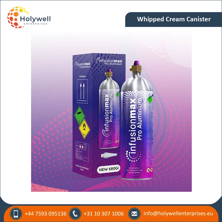 Made in EU OEM Manufacturer Supply Best Grade Blueberry Flavor Aluminum Whipped Cream Charger in 680g Cylinders