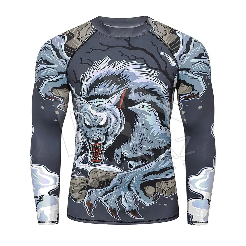 Custom Sublimation Designs Rash Guard Whole Sales Cheap High Quality BJJ and MMA Rash Guard Jiu Jitsu Rash Guard