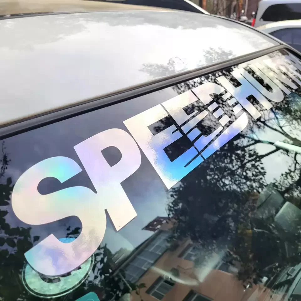 Waterproof UV holographic car sticker custom printing car window glass decal custom stickers car vinyl transfer sticker speed