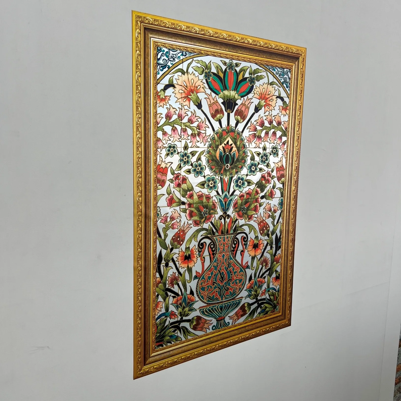 Tile Art Themed Frame Looking Picture Model-1 Reusable Durable Polystyrene Material Holds The Surface With Static Electricity