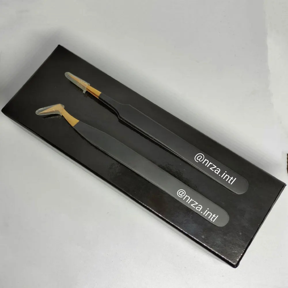 Wholesale All Types of Eyelash Tweezers Stainless Steel Straight/Curved Tweezers for Russian Volume Eyelash Extension
