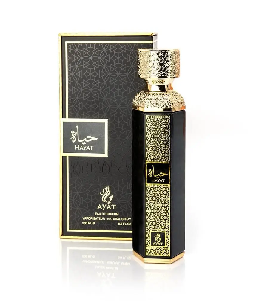 Perfume HAYAT Eau De Parfum 200 ml for men by Ayat Perfumes Dubai Arabic long lasting perfumes.
