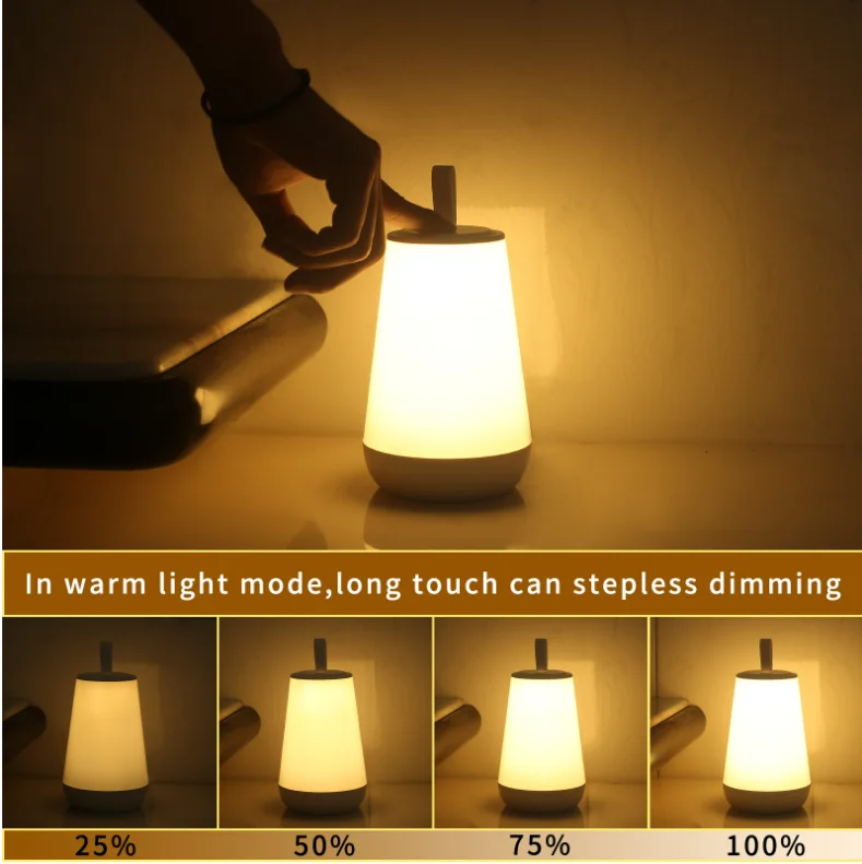 Touch&Rmt Ctrl Portable USB Rechargeable Dimming LED Dreaming Color Streaming Table Lamp For Desk Bedside Holiday Christmas Gift