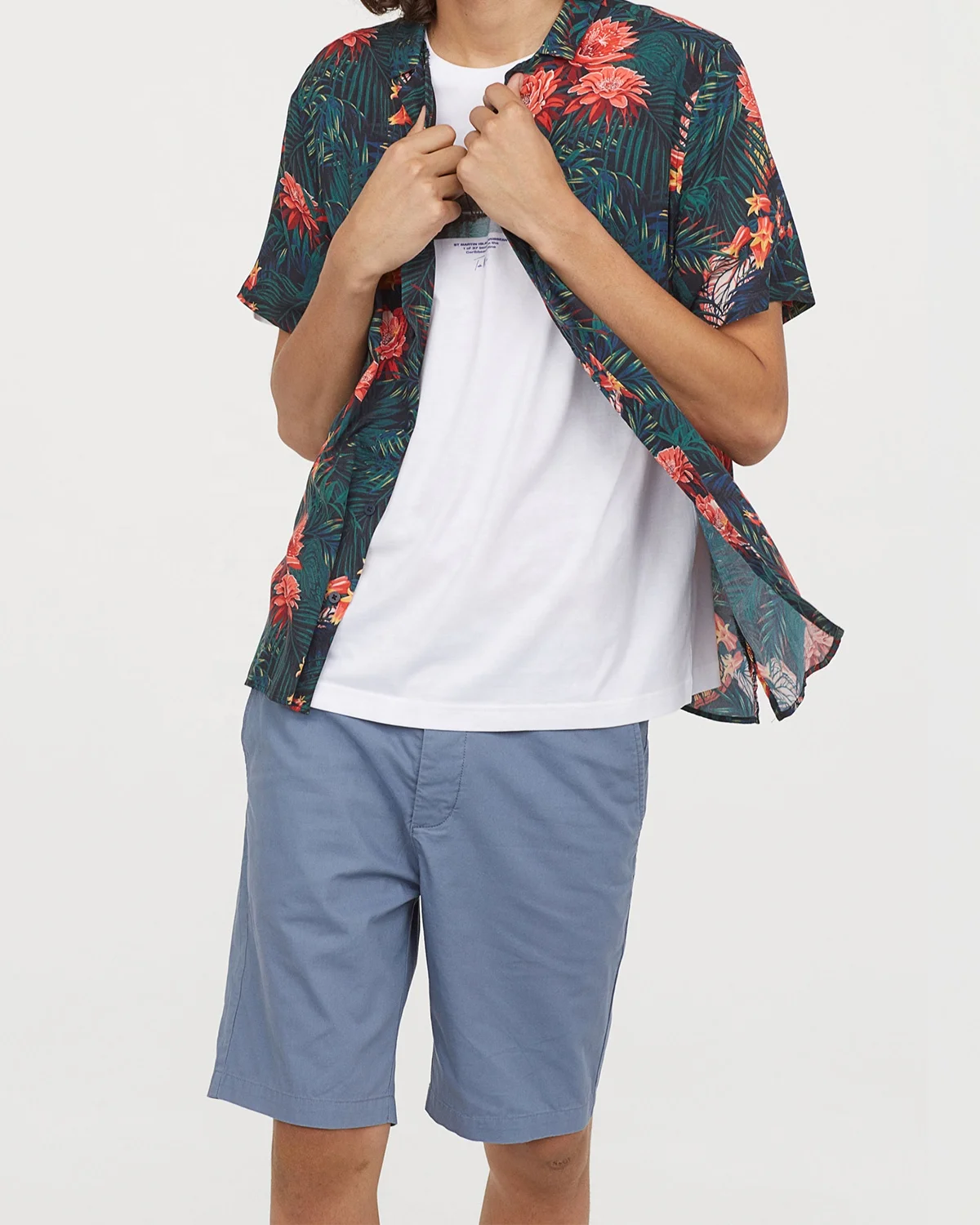 Luxury Style Button Down Shorts sets 100% Cotton with Custom Design Casual wear Breathable Summer Season Shorts set for Boys