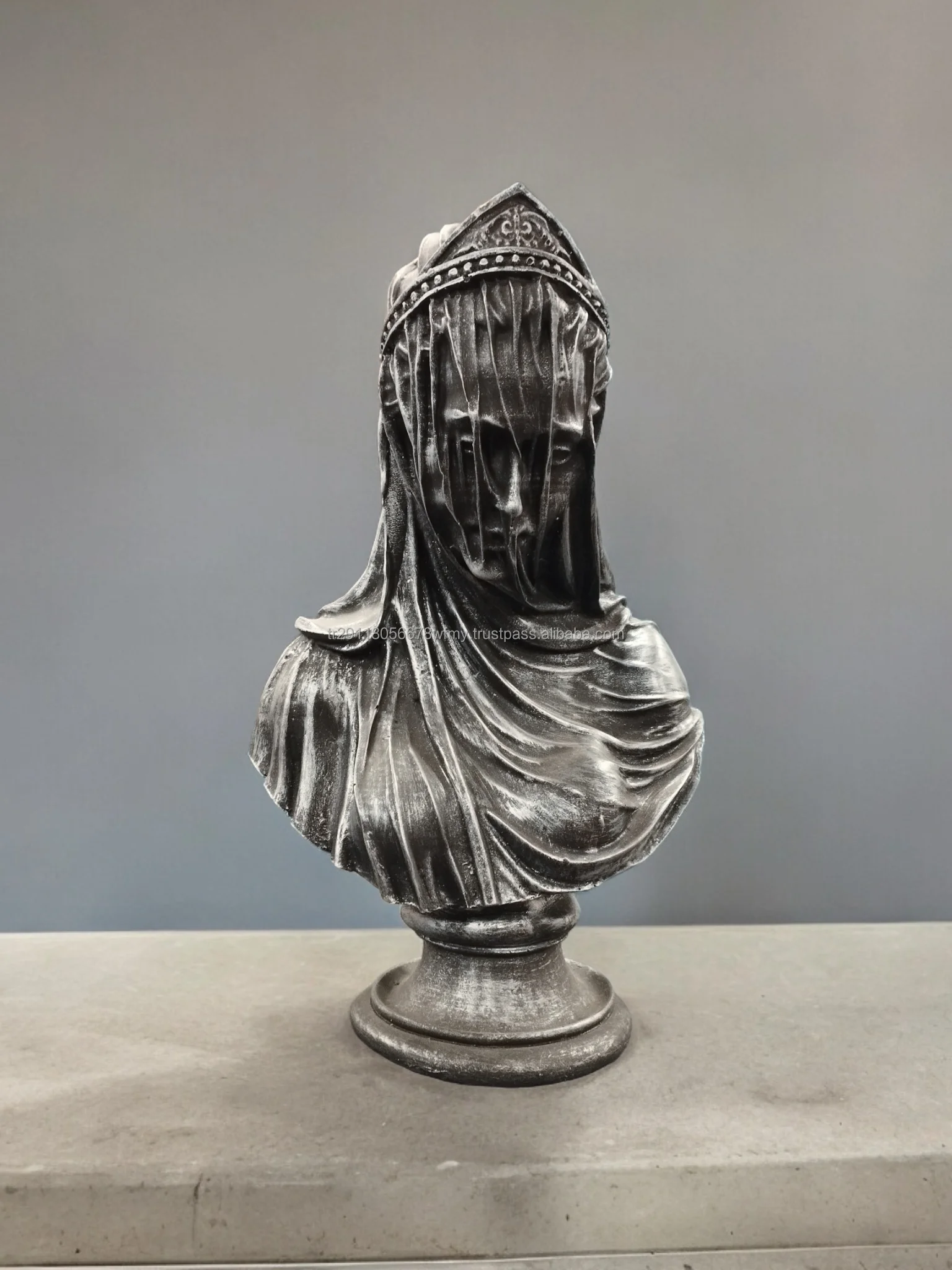 Veiled Virgin Mary Bust Statue Sculpture Art Objects Ancient Home Decoration Home Fashion Restaurant Office Decor goddess