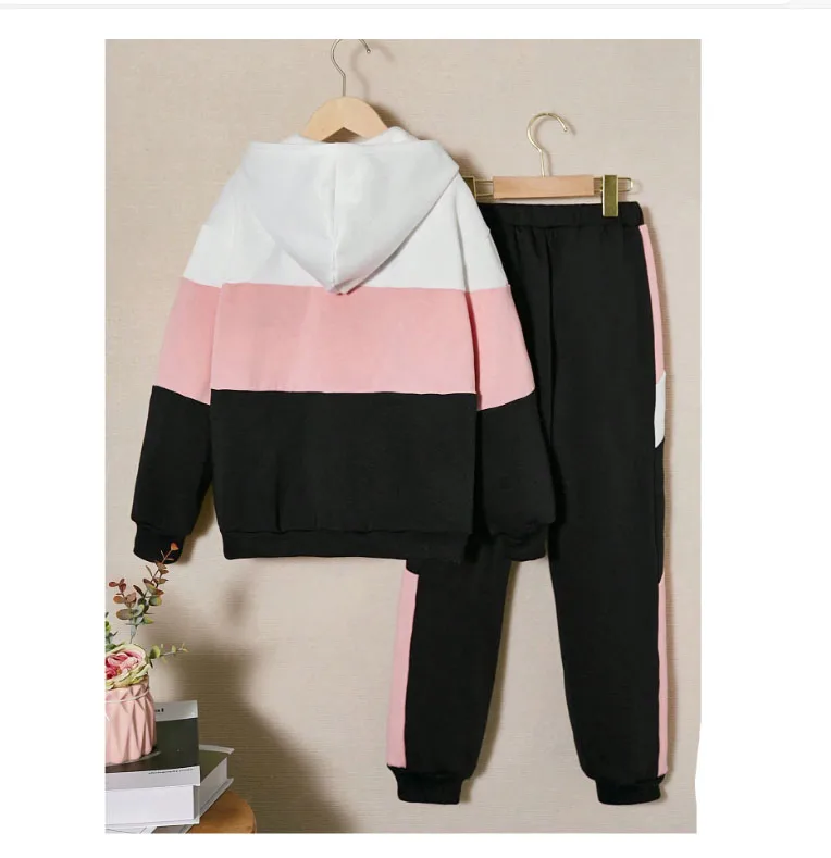 custom kids clothing sets wholesale printed plain black high quality  kids sweatsuit sets for boy