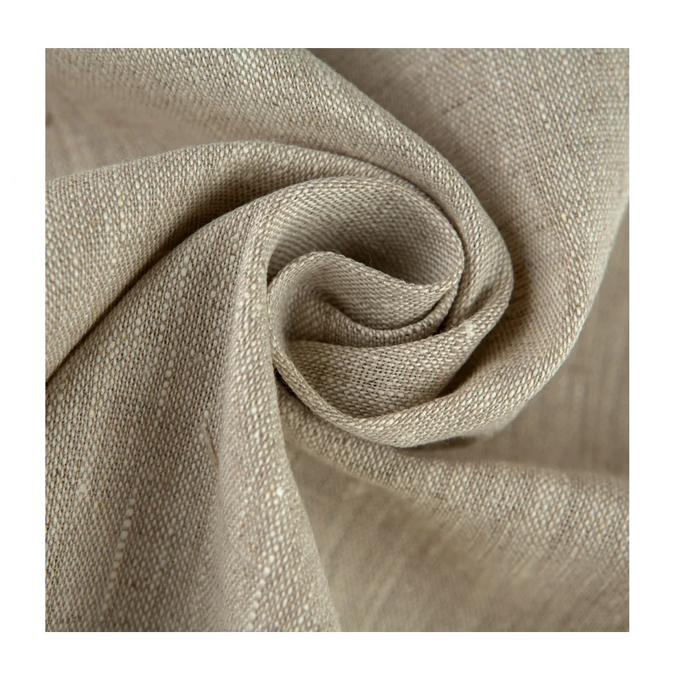 Оптовая продажа, 245 GSM 100% льняная тканая натуральная ткань в рулоне, Высококачественная дышащая рубашка без мягкости с принтом, платье для домашнего использования