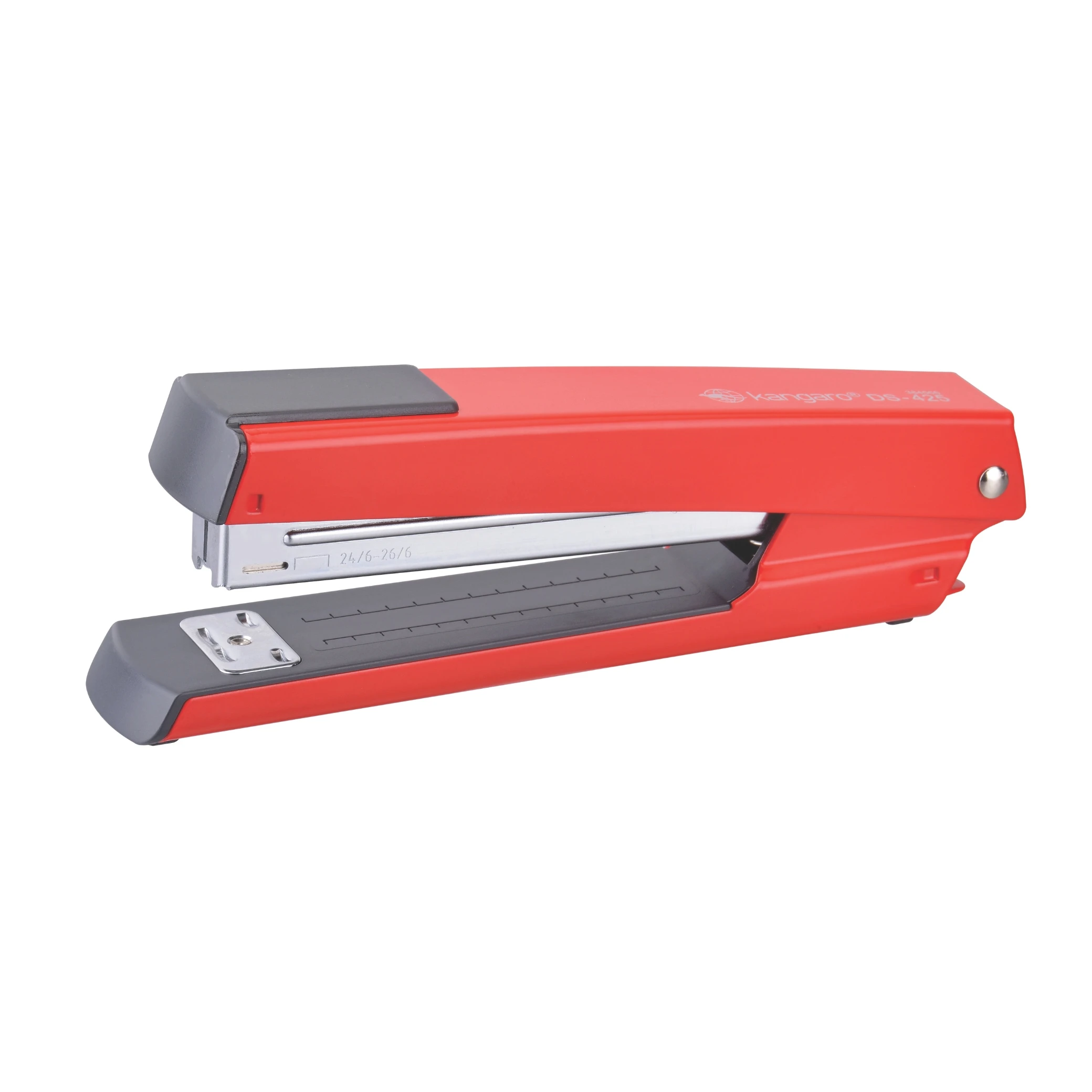Kangaro All-Metal Mini Stapler Quick Loading Mechanism Anti-Skid Rubber Feet Rotating Anvil Staple Remover Plastic Printed