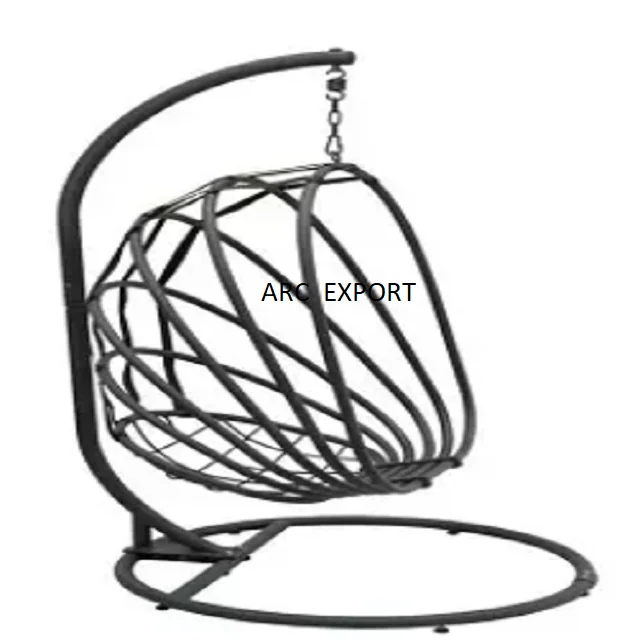 Standard Black Color Wire Iron Unique Fancy Designer Swing Latest Modern Design Home and Garden Indoor Iron Metal Swing
