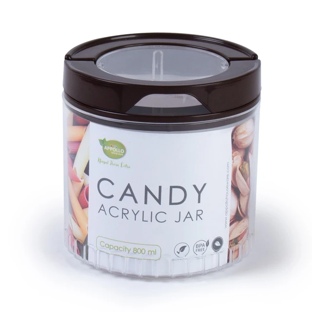 Candy Acrylic Jar 6pc Gift Pack Bundle 1000ml, 800ml, 600ml Food Container Storage Bin Accessories
