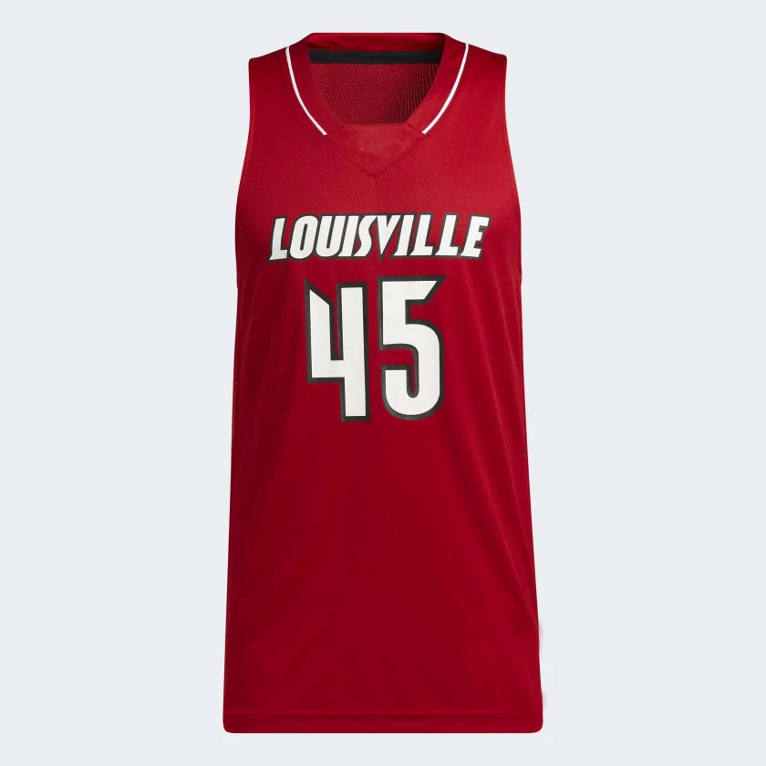 New design 2023 red and black insert collar style custom basketball uniform for men with side rice hole mesh panel