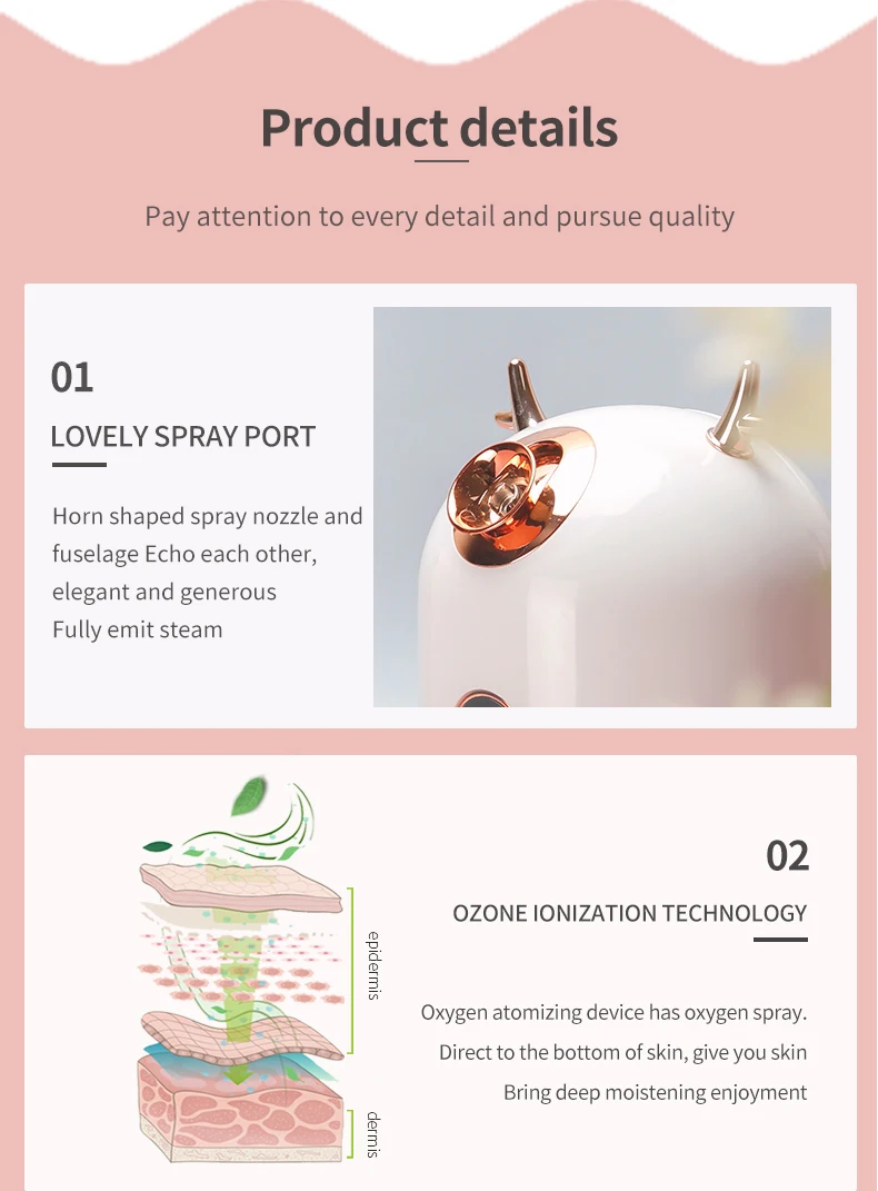 Mini Electric Household Hot Mister Nano Spray Spa Facial Customized Vaporizer Steamer