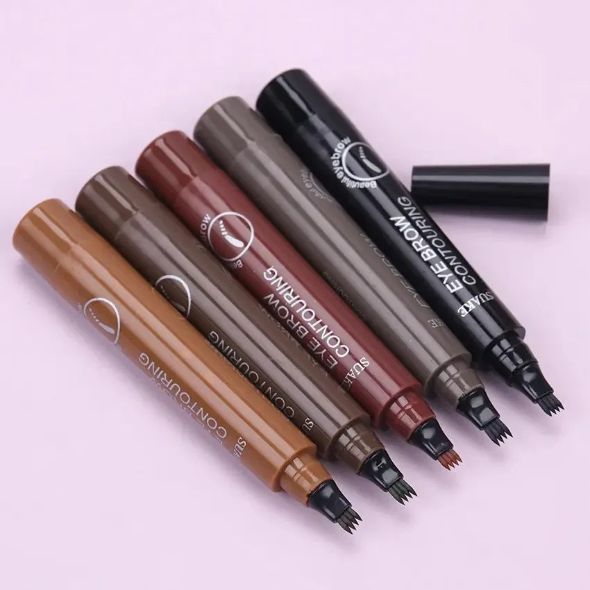 5-color Liquid Eyebrow Brow Pen Pencil with Brow Gel Waterproof long lasting eyebrow pencil