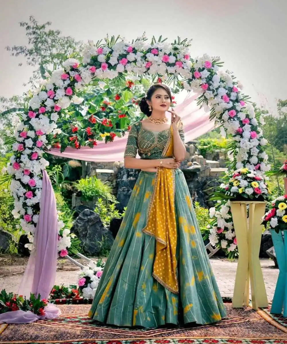Модный свадебный набор Lehenga: шикарный длинный Choli Lehenga для начинающих невест пакистанский Ni королевского образа