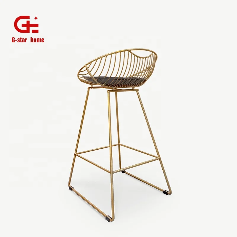 Modern Gstar Home Furniture High Bar Chair Wire Bar Chair Cheap Metal  Metal Wire Bar Stool for Counter