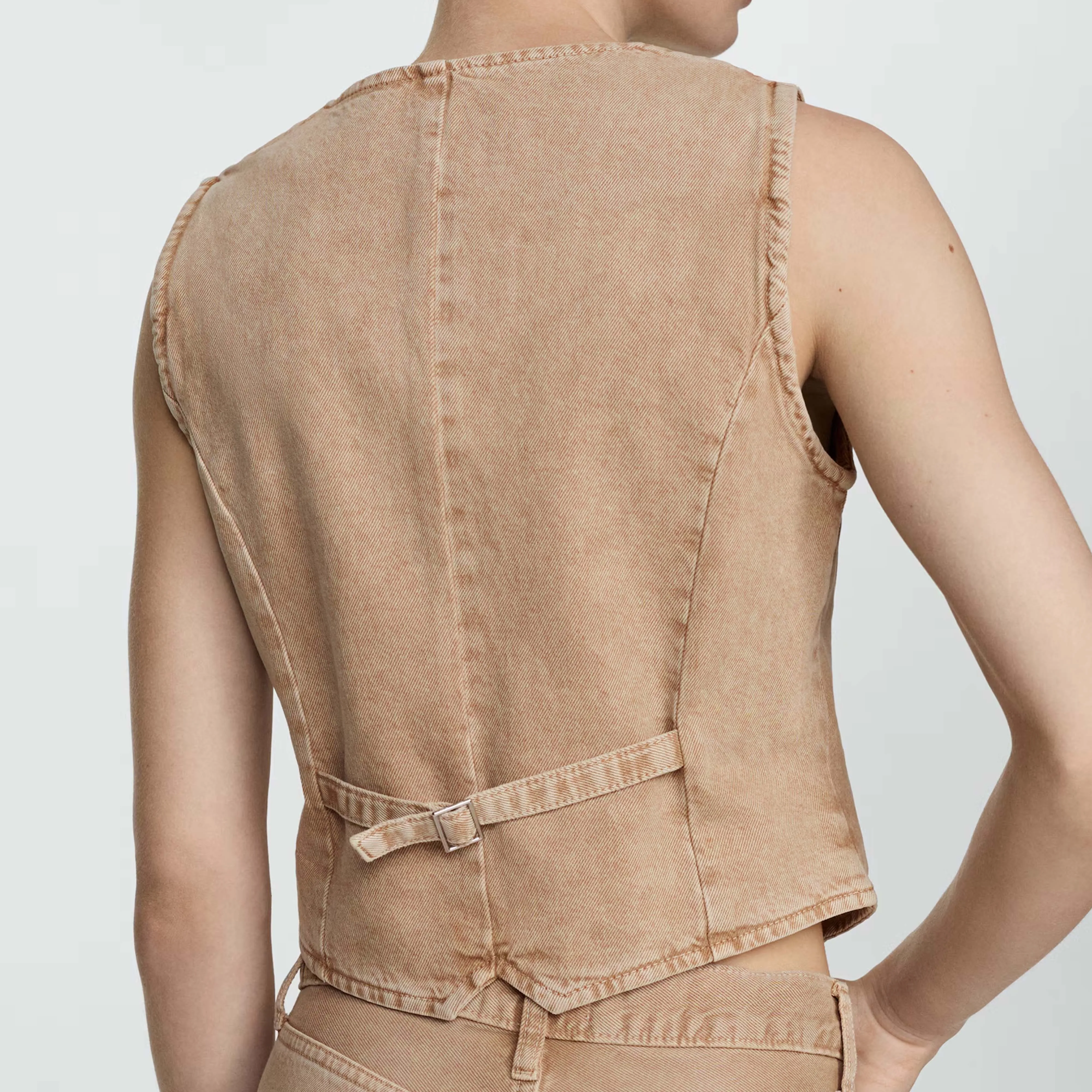 Breathable Women Biker Sleeveless Vest Denim Jeans Cotton Jacket Yoga Workout Denim Washed Ladies Jackets OEM For Girls