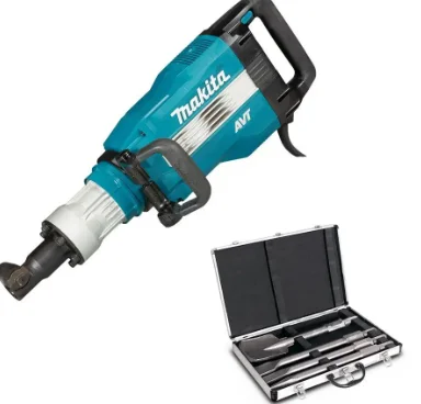 ALL NEW ATHENTIC Makitas HM1511 + P65A 1850W 30mm Hex Shank Electric Demolition Jack Hammer Breaker Techsmart 4pce 30mm