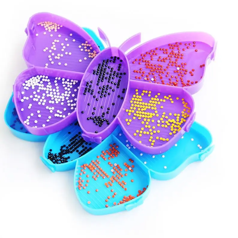 Butterfly Shaped Painting Tray With Resin Pens,Brush,Spoon,Glue Wax And Fix Tools For Diy Diamond Art