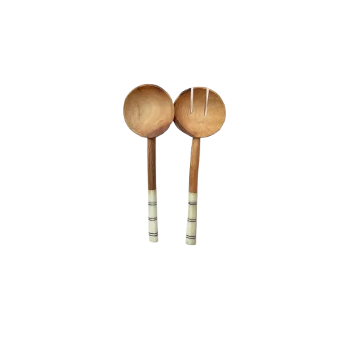 Premium Wooden And Resin Serving Spoon Best Polished Spoon Set Salad For Home and Restaurants Kitchen Dinner Spoon BY N M CRAFT