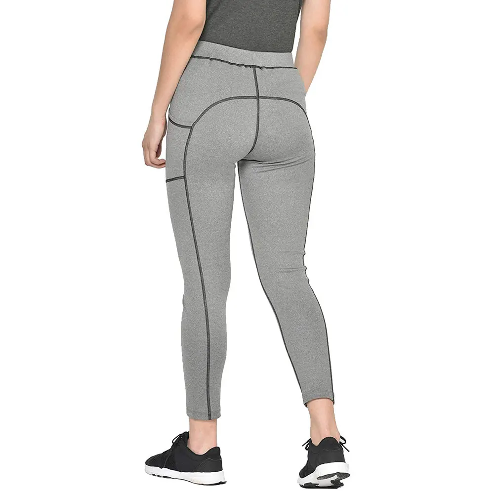 Light Grey Color Women Gym & Fitness Hight Quality New Design Women High Wasted Capri Leggings And Tights