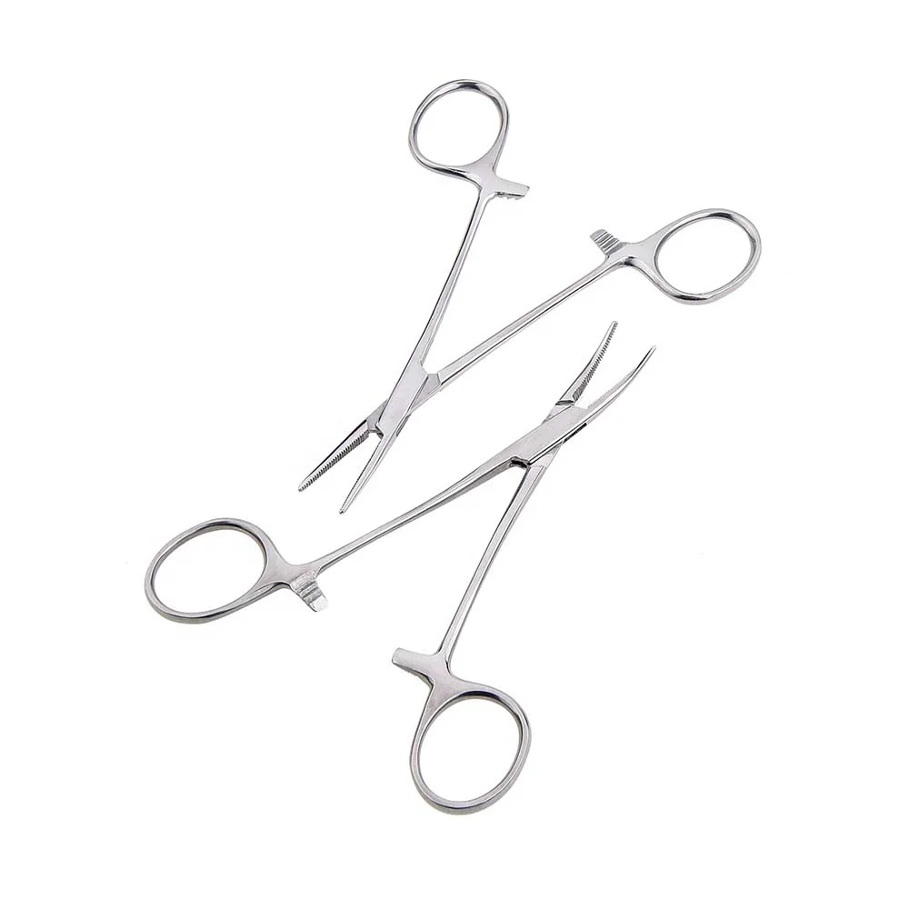 Hand Tool Hemostatic Forceps Pet Hair Clamp Fishing Locking Pliers Epilation Tools Curved Straight Tip