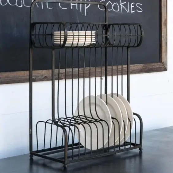 Decorative storage rack for dish and plate and all accessories of kitchen items wall hanging rack made of iron handicraft