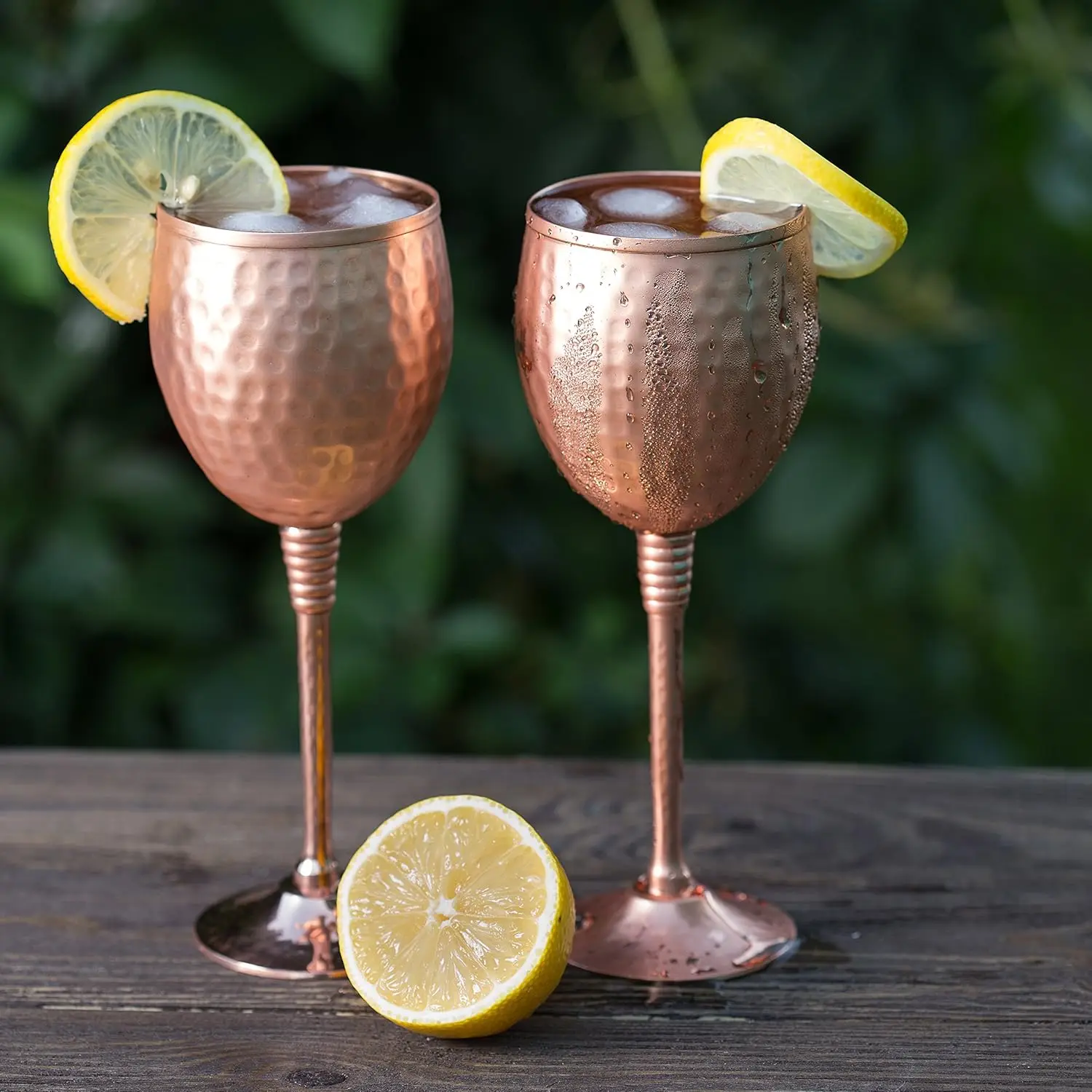 Vintage Premium Quality 12oz Hammered Copper Wine Glass Unique Style Goblet Chalice for Beer & Drinkware Use