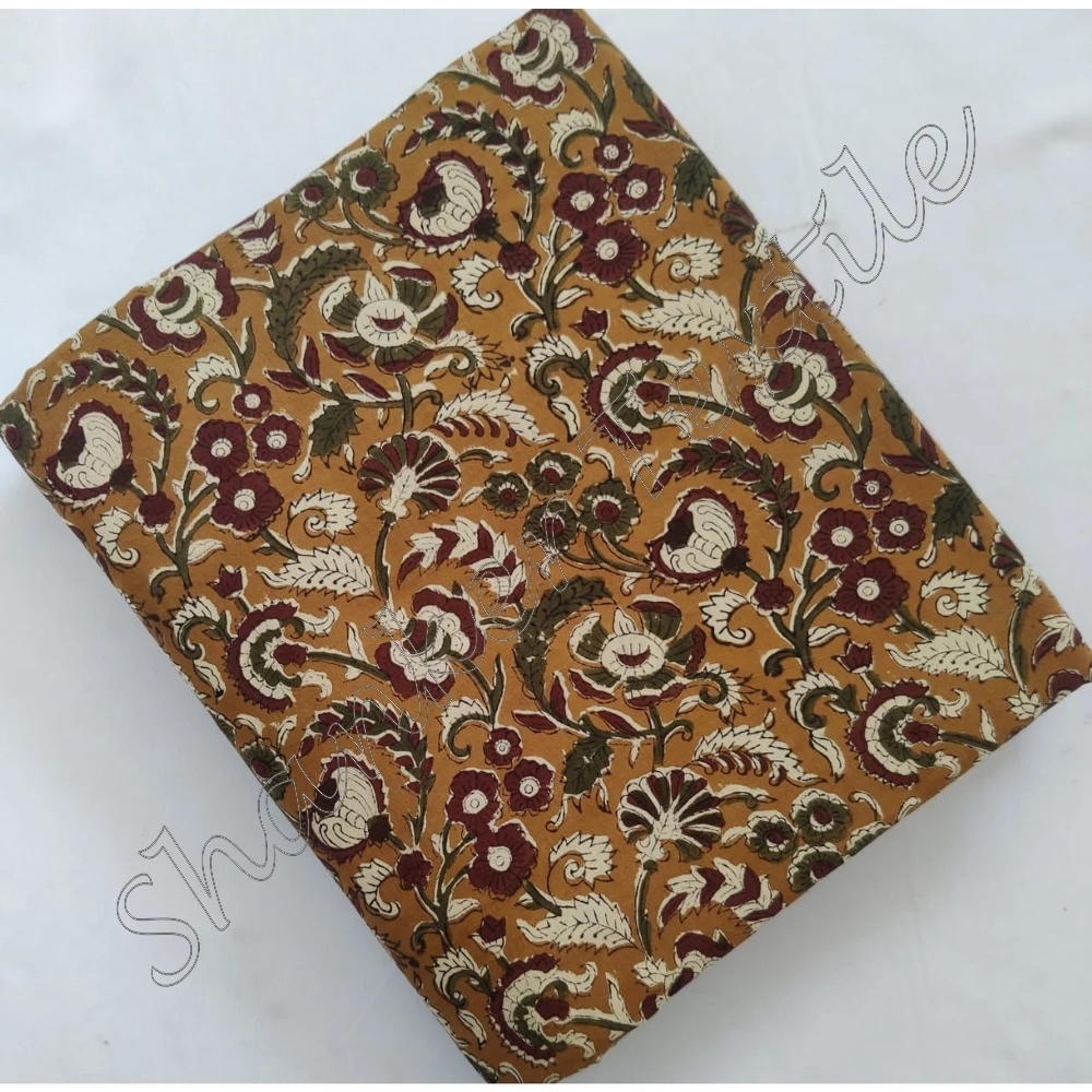 Ткань для одежды оптовая продажа индийский 100% чистый хлопок ручная печать дизайнерская ткань бега Jaipuri Sanganeri Kalamkari Dabu
