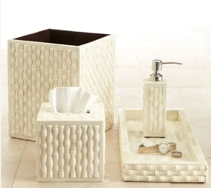 Набор из 4 предметов для ванной комнаты смолы набор в модном стиле держатель зубных щеток диспенсер мыла Коробка зеркале индивидуальный