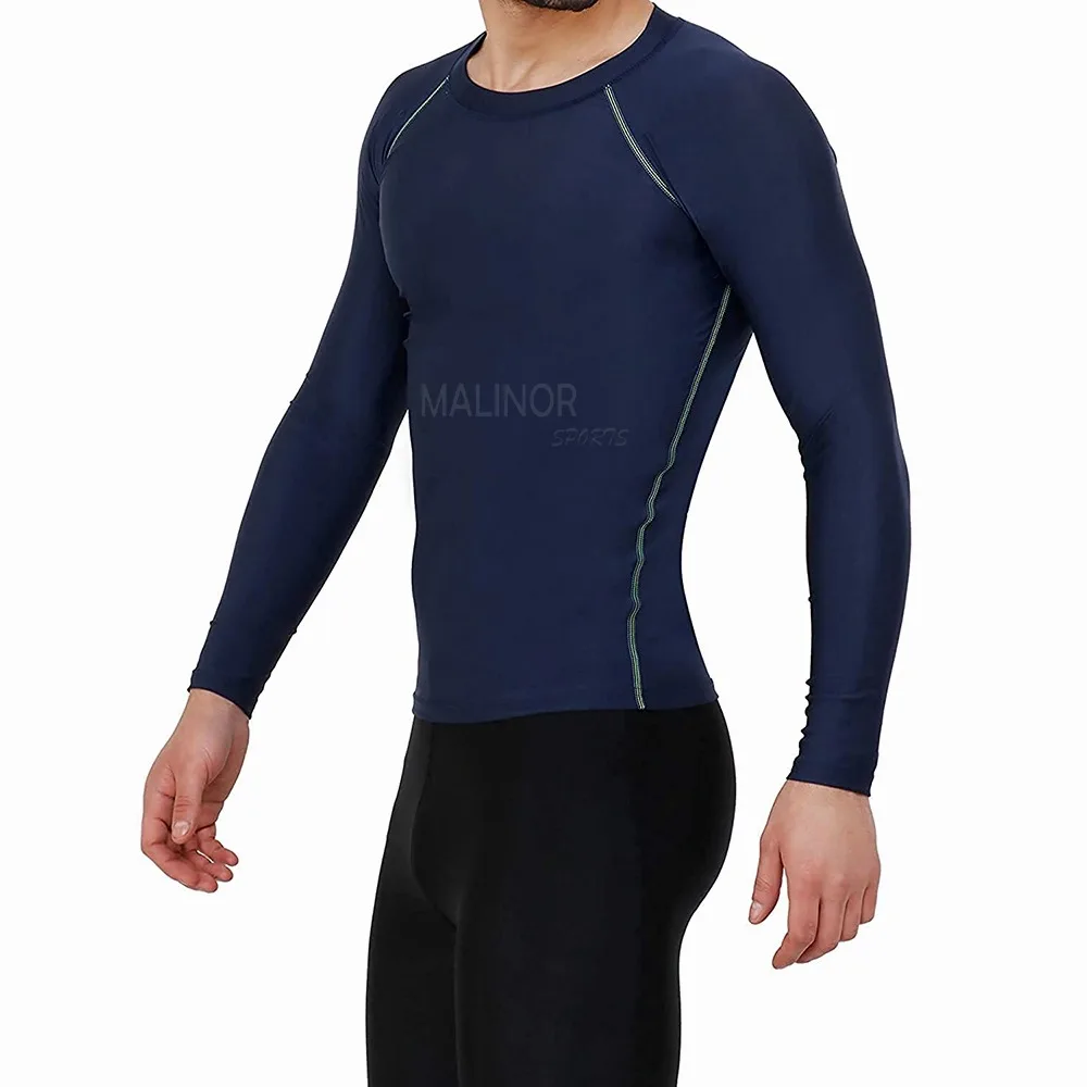 Custom Quick Dry Fitness Long Sleeve Rash Guard Sun Protection Clothing Active Wear Gym compression shirts