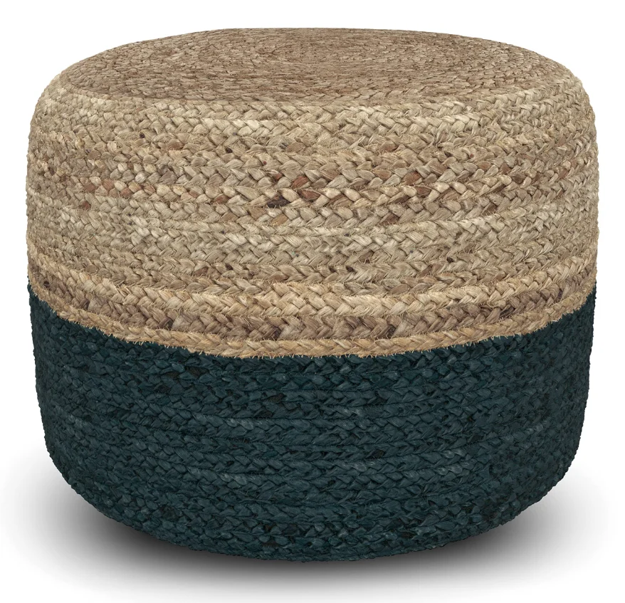 Home Decor Round Braided Natural Jute Woven Pouf Jute Braided Floor Cushion Handmade Natural Braided Jute Poufs Footstool