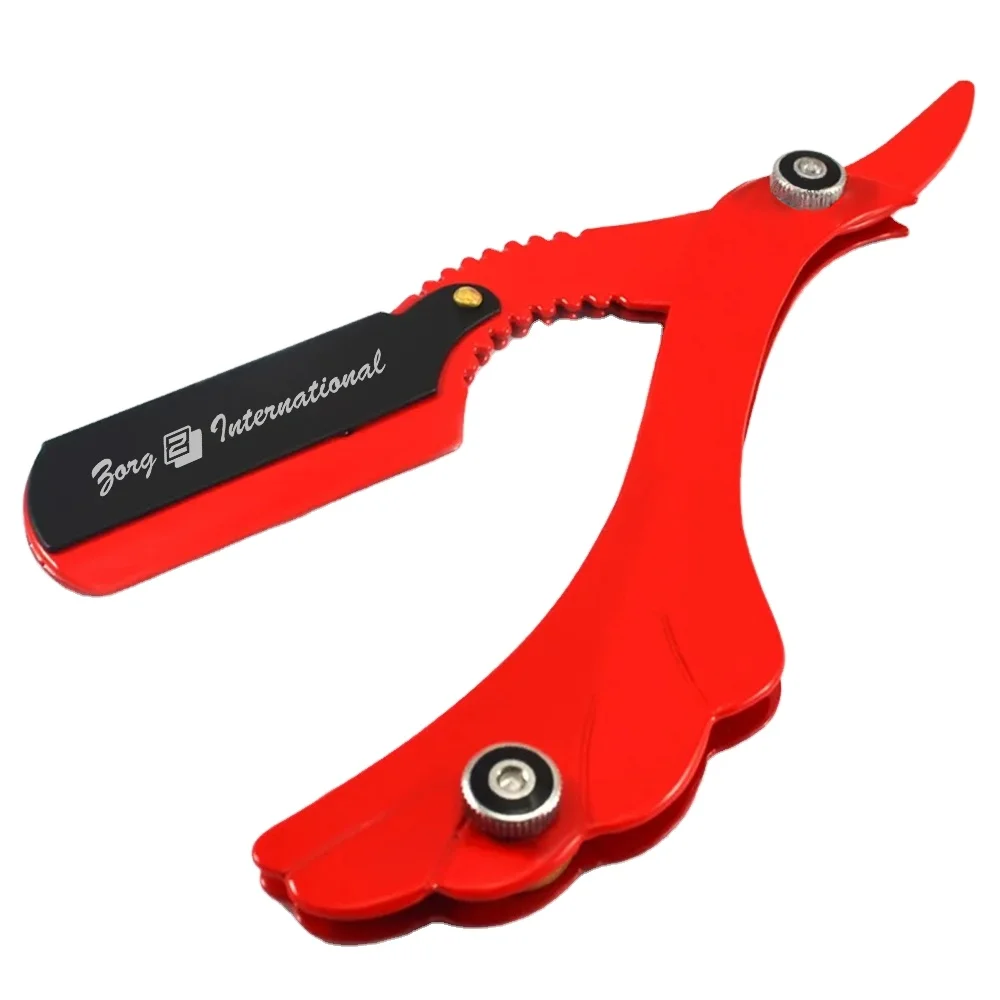 Custom Antique Folding Shaving Straight Razor Men Logo Accepted Stainless Steel Single Blade Safety Beard Face Made Pakistan