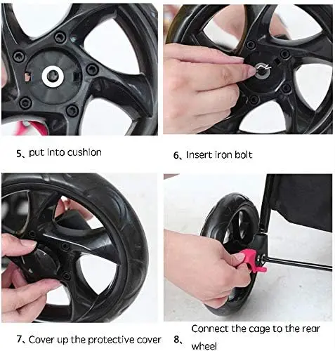 TH-PSP-007 New Design Four wheels Double-Decker pet stroller for medium Dog steel frame Oxford fabric