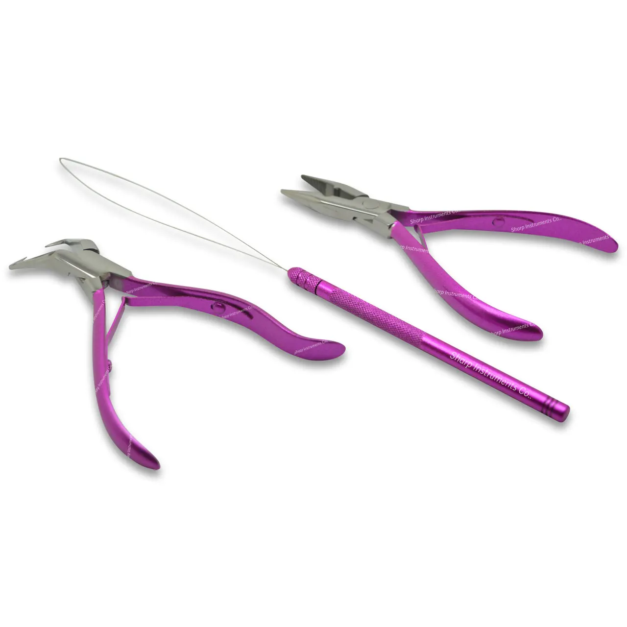 Professional Hair Extension & Beading Tool Kit Plier Set for beads Micro Ring (BLUE HANDEL)