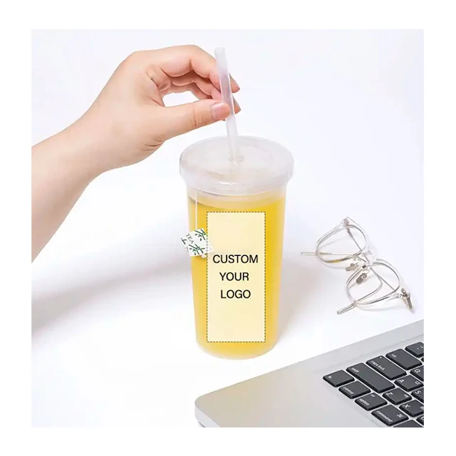 Well-made Korea Reusable Plastic Tumbler with lid and straw 16oz Custom Plastic Tumbler with Straw 16oz