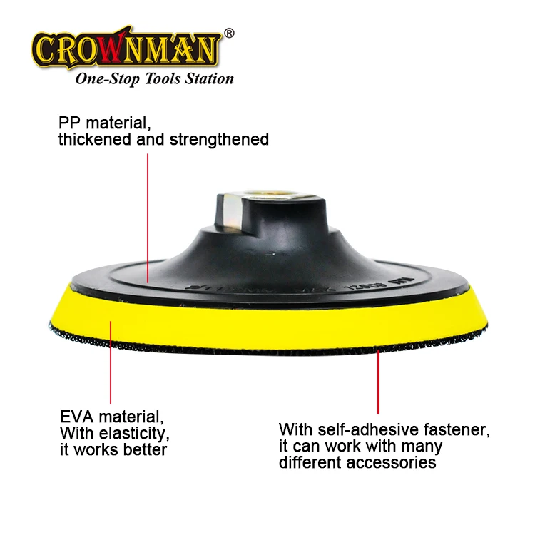 CROWNMAN Power Tools Accessories plastic foam hook and loop polishing backer pad plate backing pads use with sandpaper