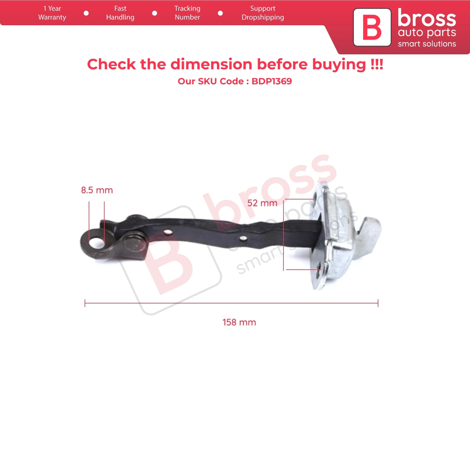 BDP1369  Front Door Stop Check Assy Limiter Strap for Toyota Yaris Vitz MK3 P13 2010-2020 Vios P15 Verso S P12 6861052130