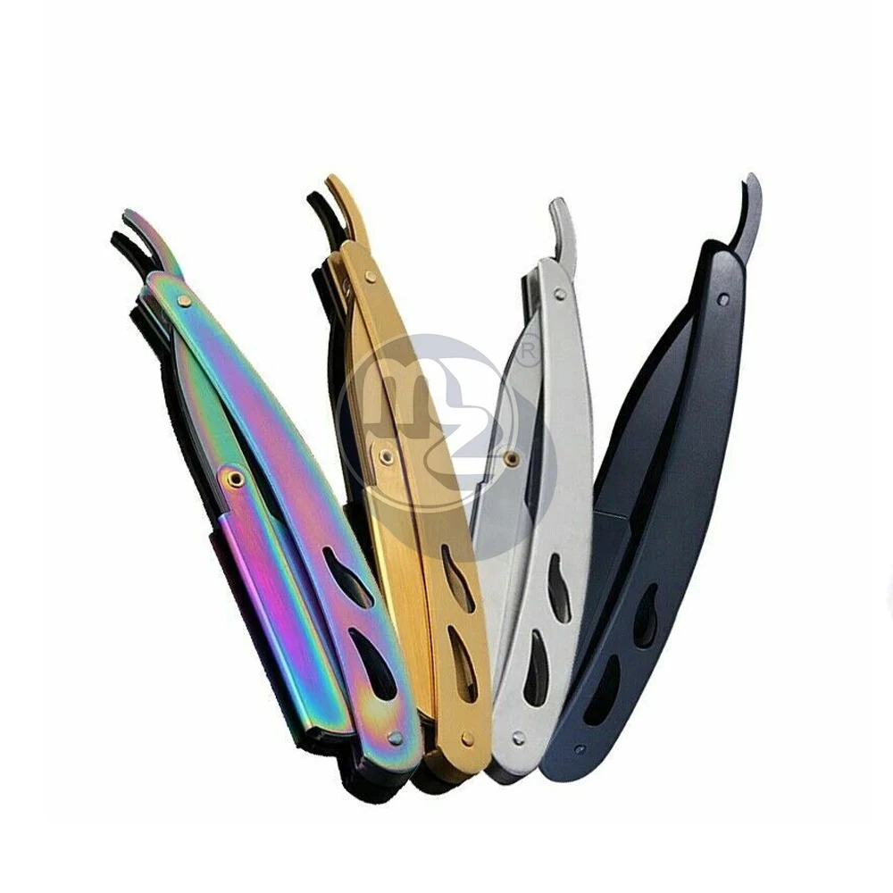 Classic 4 Colors Men Straight Razor Stainless Steel Barber Shaver Knife Beard Razor for Salon Pakistan Made