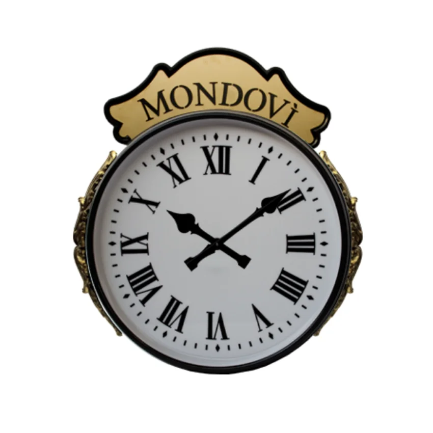 Made in Italy Antique Style Street Clock with Header GPS Synchronization Double Face for Parks, Gardens, Golf Courses