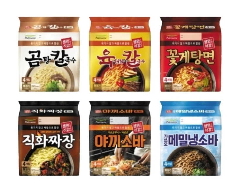 Pulmuone сухая черная бобовая Лапша Красный Краб jjjamppong передний перец масло зеленый лук масло растительное прямое обжигание Tonkotsu Ramen