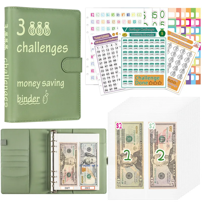 special offer 100 Days Savings Challenges Book A5 Storage Budgeting Binder Money Organizer Cash Envelopes Budget Planner