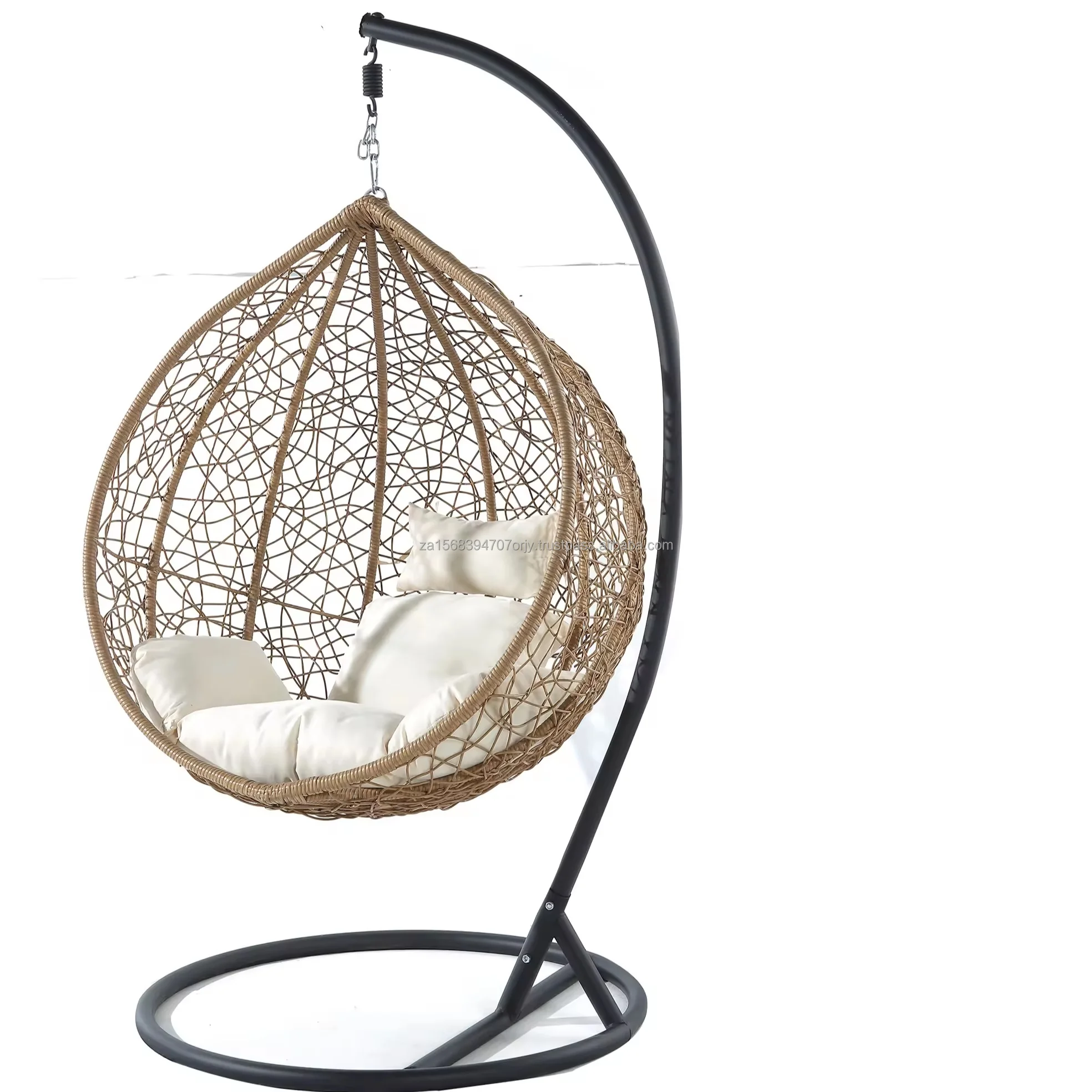 Wholesale Most Popular Single Seat Hanging Baskets Patio Hanging Rattan Swing Egg Chair With Stand