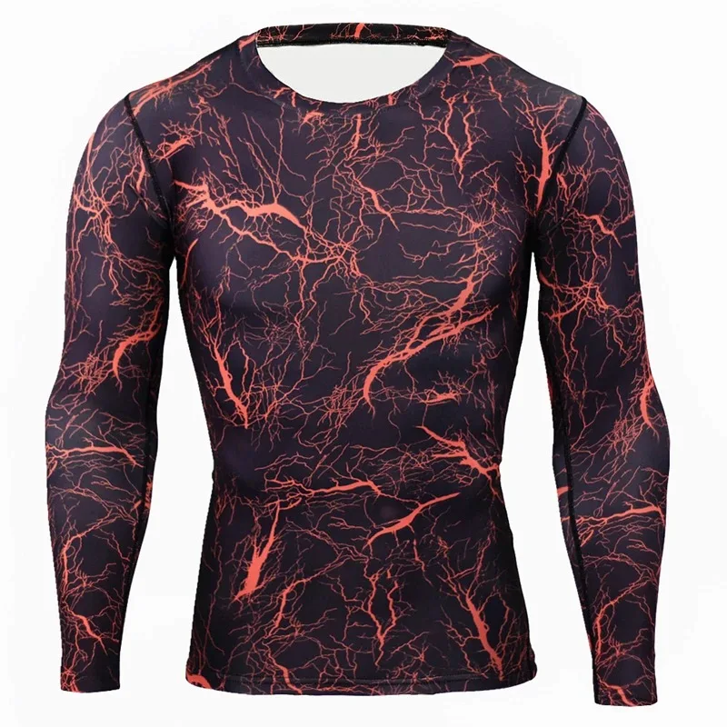 Men Compression Shirts MMA Rashguard Quick Dry Fitness Long Sleeves Base Layer Skin Tight Weight Lifting Stretch T Shirts