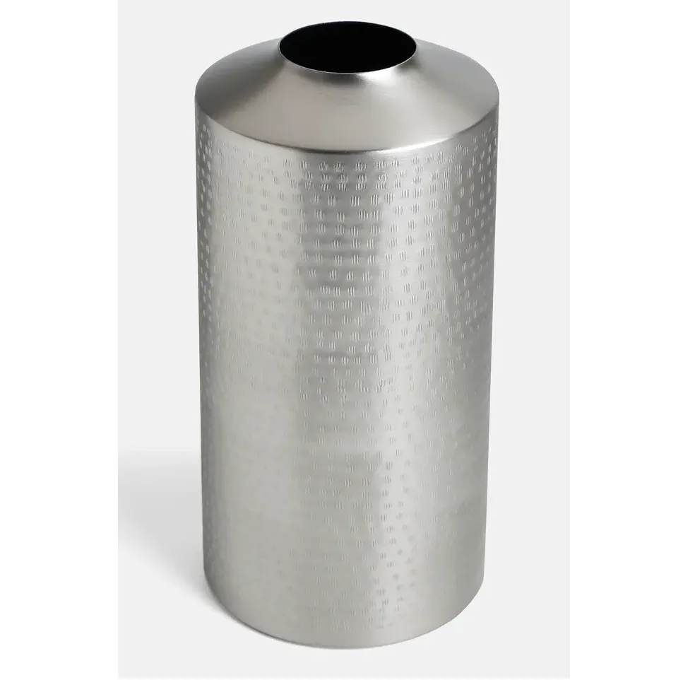 Treasures Silver Metal Flower Vase Silver Galvanized Farmhouse Style French Rustic Metal Flower Vase