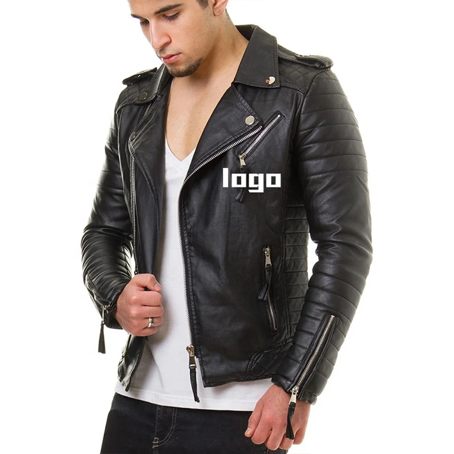 Men Leather Jacket Stylish Motorcycle Slim Fit Biker Jacket Men Leather Jackets