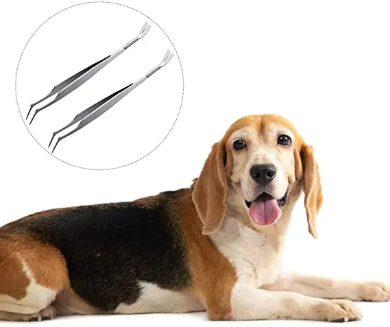 Professional Double Sided Stainless Steel Tick  Remover Tweezers Tick Remover Tool for Pets/ Professional Tick Tools