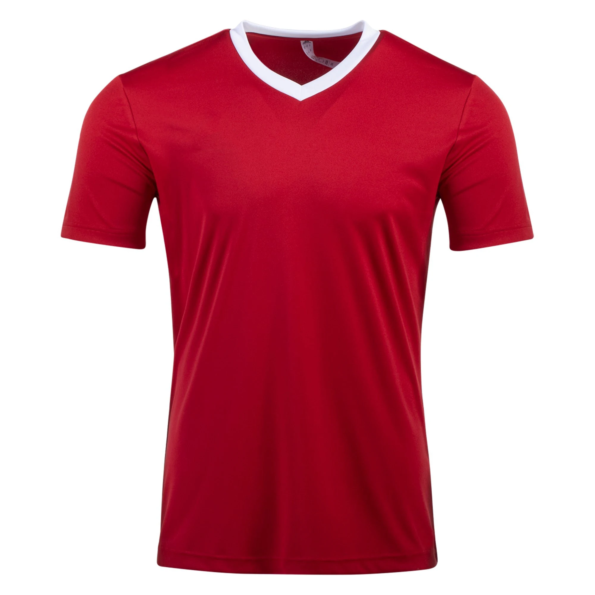 Buy Red Soccer Jersey Sports Wear High Quality 100% Polyester Jersey Heat Transfer Embroidery Logo Soccer Football Jersey Custom