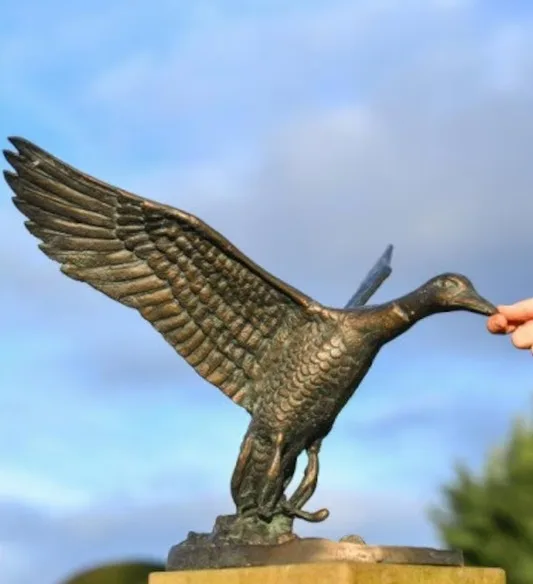 Garden Life Size Antique Black Brass Copper Bird Bronze Swan Animal Statue Sculpture for Sale