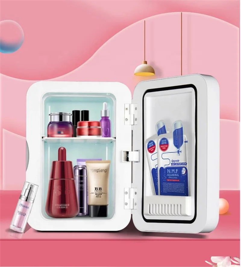 8L Custom Cosmetic Mini Beauty Makeup Skincare Beauty skin care make up fridge with Mirror Glass Door