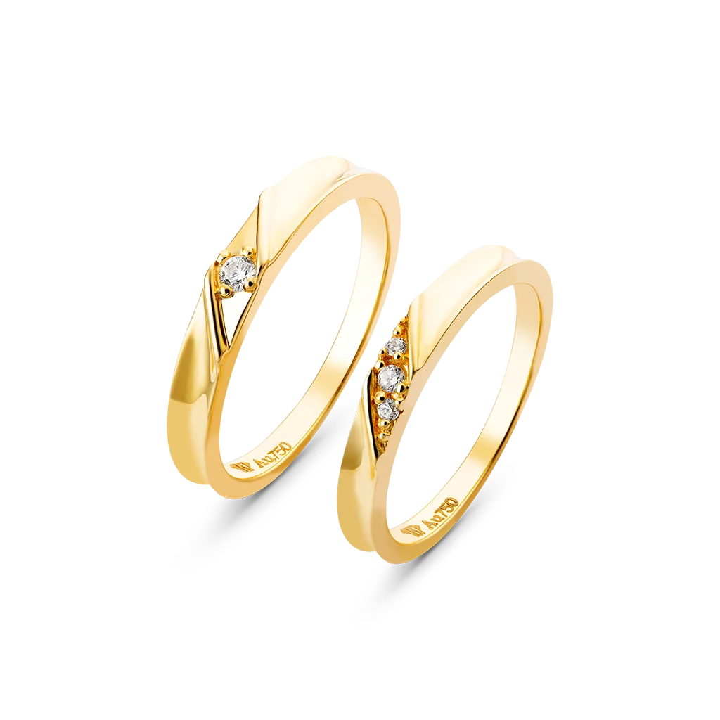 New collection simple design customized 18k 14k solid gold jewelry wedding rings gold Vietnam Manufacturer NC558